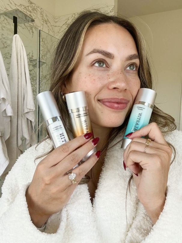 Woman holding MinoMino products